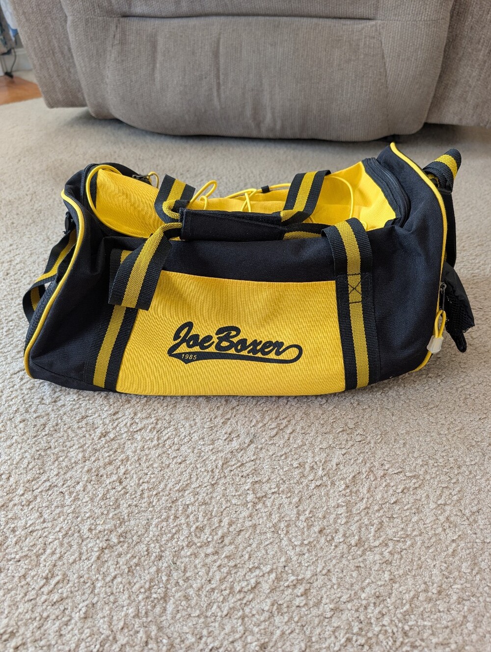 Joe Boxer Black and Yellow Duffel Bag